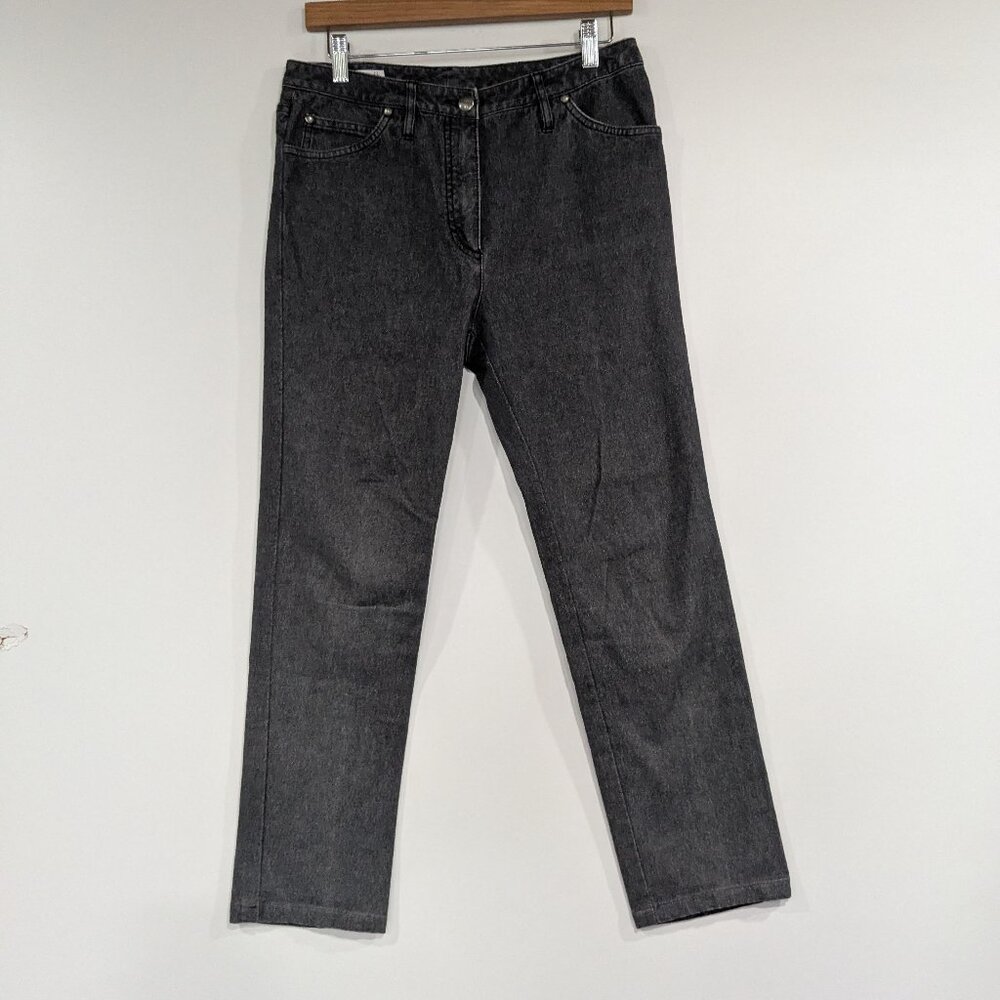 Gina B. Heidemann Cropped Stretch Jeans Black Size 42 France Size Large